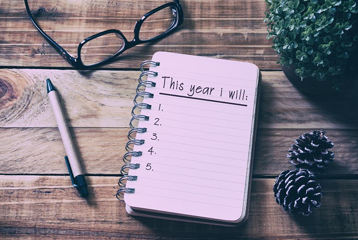 A notebook for making a New Year's resolution
